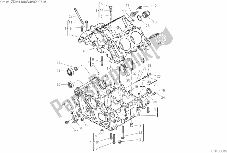 All parts for the 09a - Half-crankcases Pair of the Ducati Superbike Panigale V4 Specale Thailand 1100 2019